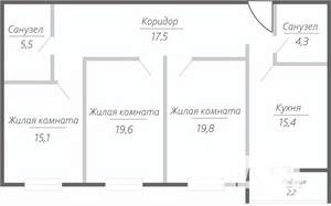 3-к квартира, строящийся дом, 99м2, 5/15 этаж