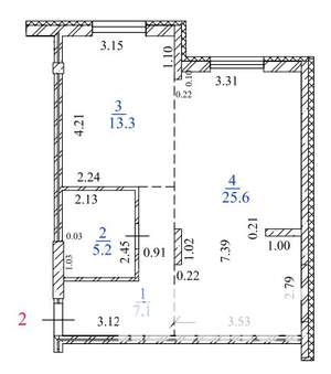 1-к квартира, строящийся дом, 51м2, 2/15 этаж