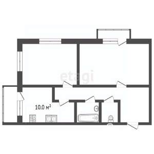 3-к квартира, вторичка, 60м2, 2/9 этаж
