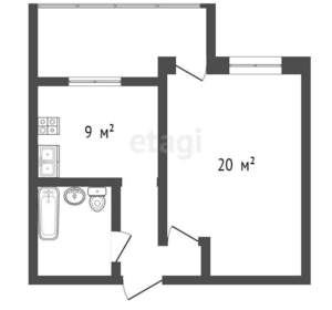 1-к квартира, вторичка, 35м2, 5/5 этаж