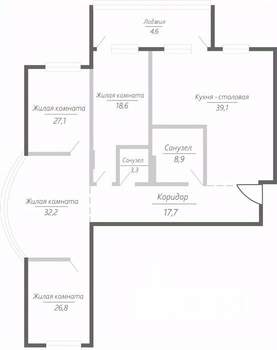 4-к квартира, строящийся дом, 178м2, 5/15 этаж