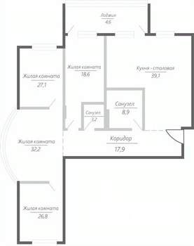 4-к квартира, строящийся дом, 178м2, 9/15 этаж
