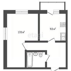 1-к квартира, вторичка, 40м2, 5/5 этаж