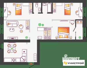 1-к квартира, вторичка, 103м2, 6/11 этаж