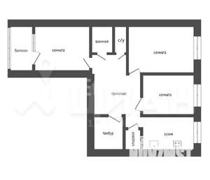 3-к квартира, вторичка, 64м2, 4/9 этаж