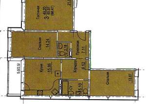 3-к квартира, вторичка, 89м2, 6/7 этаж
