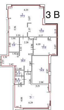 3-к квартира, вторичка, 122м2, 14/19 этаж