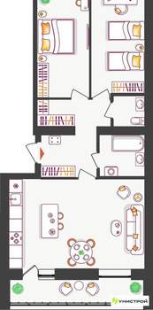 2-к квартира, вторичка, 69м2, 7/10 этаж