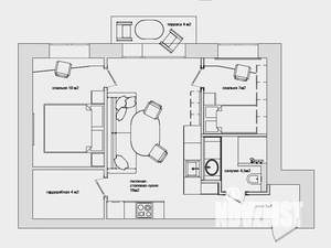 2-к квартира, вторичка, 63м2, 4/4 этаж