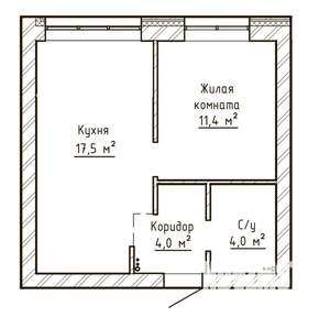 1-к квартира, строящийся дом, 35м2, 1/6 этаж