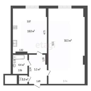 2-к квартира, вторичка, 59м2, 4/16 этаж