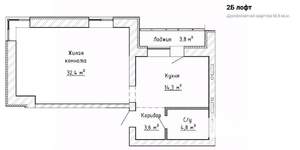 1-к квартира, строящийся дом, 57м2, 8/8 этаж