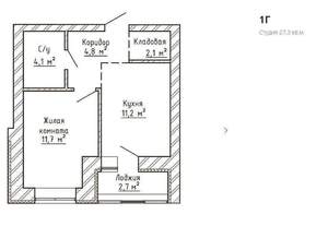 1-к квартира, строящийся дом, 35м2, 1/9 этаж