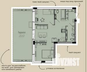 2-к квартира, вторичка, 75м2, 2/15 этаж