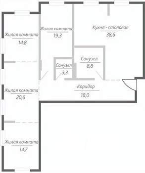 4-к квартира, строящийся дом, 138м2, 2/15 этаж
