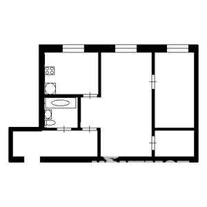 2-к квартира, вторичка, 46м2, 1/4 этаж