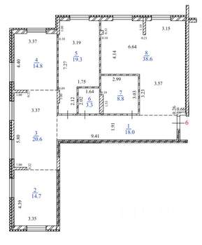 4-к квартира, строящийся дом, 138м2, 2/15 этаж
