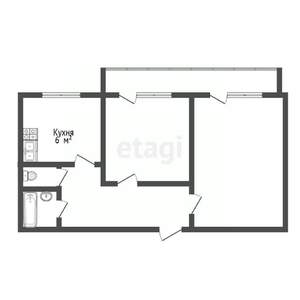 2-к квартира, вторичка, 48м2, 4/5 этаж