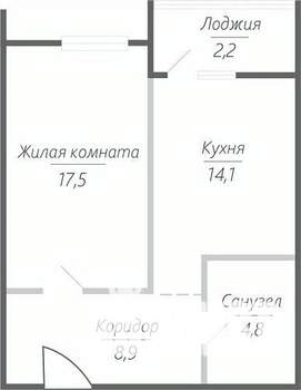 1-к квартира, строящийся дом, 48м2, 8/15 этаж