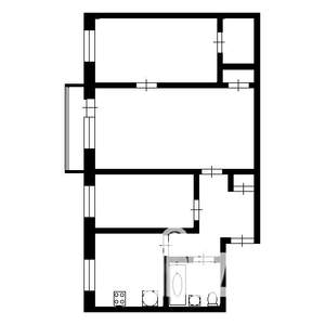 3-к квартира, вторичка, 56м2, 2/6 этаж