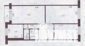 3-к квартира, вторичка, 65м2, 3/5 этаж