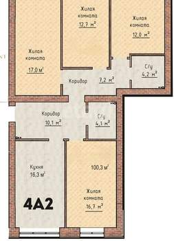 4-к квартира, вторичка, 100м2, 5/9 этаж