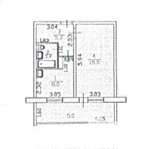 1-к квартира, вторичка, 35м2, 5/5 этаж