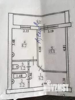 1-к квартира, вторичка, 33м2, 7/16 этаж