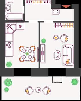 1-к квартира, вторичка, 45м2, 1/10 этаж