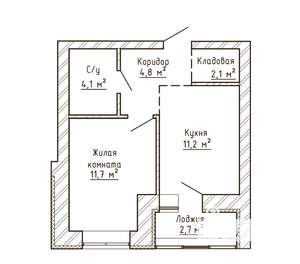 1-к квартира, вторичка, 35м2, 1/9 этаж
