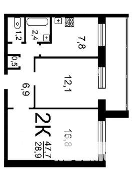 2-к квартира, вторичка, 48м2, 11/14 этаж