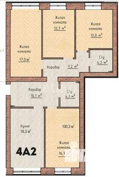 4-к квартира, вторичка, 100м2, 5/6 этаж