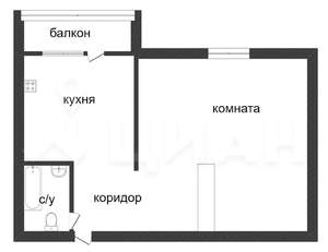 1-к квартира, вторичка, 37м2, 4/9 этаж
