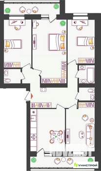 4-к квартира, вторичка, 97м2, 6/11 этаж