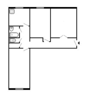 3-к квартира, вторичка, 60м2, 8/10 этаж