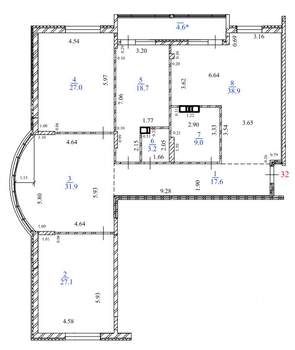 4-к квартира, строящийся дом, 178м2, 7/15 этаж
