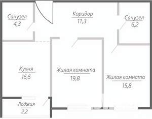 2-к квартира, строящийся дом, 75м2, 10/15 этаж