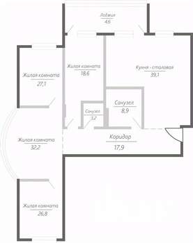 4-к квартира, строящийся дом, 178м2, 9/15 этаж