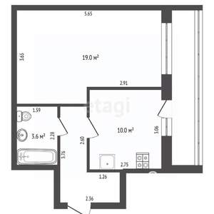 1-к квартира, вторичка, 36м2, 3/3 этаж