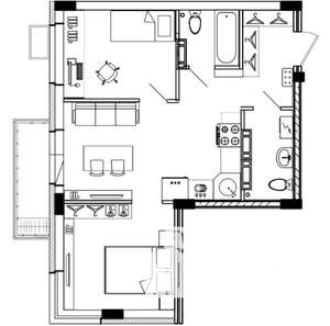 2-к квартира, вторичка, 47м2, 13/15 этаж
