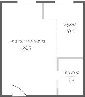 1-к квартира, строящийся дом, 45м2, 3/15 этаж
