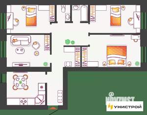 3-к квартира, вторичка, 102м2, 7/11 этаж