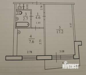 1-к квартира, вторичка, 33м2, 9/9 этаж