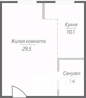 1-к квартира, строящийся дом, 45м2, 3/15 этаж