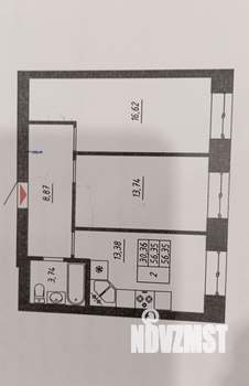 2-к квартира, строящийся дом, 57м2, 2/10 этаж