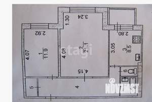 2-к квартира, вторичка, 61м2, 1/3 этаж