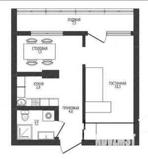 1-к квартира, вторичка, 36м2, 5/10 этаж