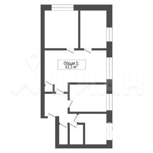 3-к квартира, вторичка, 63м2, 1/5 этаж