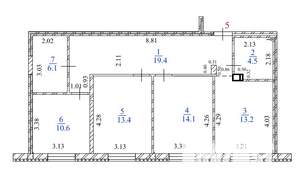 3-к квартира, строящийся дом, 81м2, 2/15 этаж