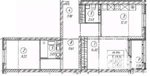 2-к квартира, строящийся дом, 58м2, 1/9 этаж